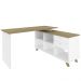 Mesa Para Escritório Home Office Escrivaninha Gold A02 Branco Olmo 02 Gavetas  - Lyam Decor