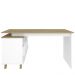 Mesa Para Escritório Home Office Escrivaninha Gold A02 Branco Olmo 02 Gavetas  - Lyam Decor