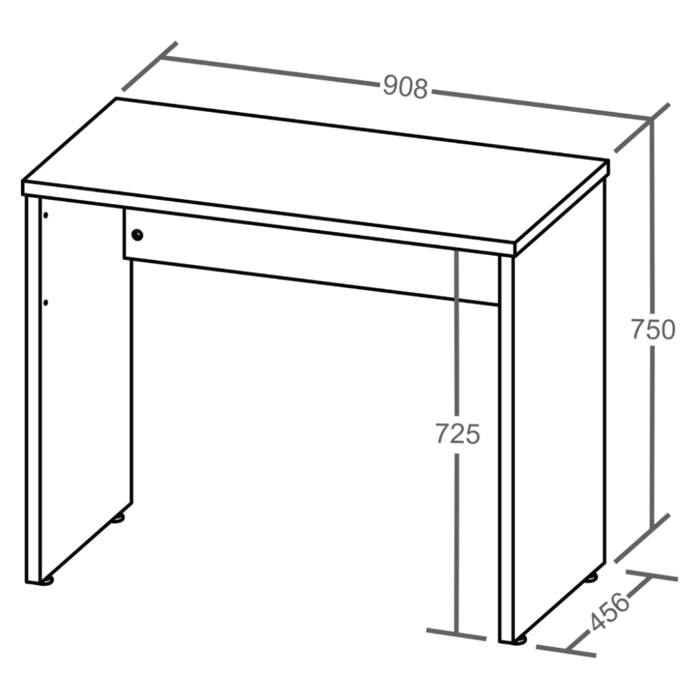 Mesa Para Escritório Home Office Escrivaninha Mary A02 Branco - Lyam Decor