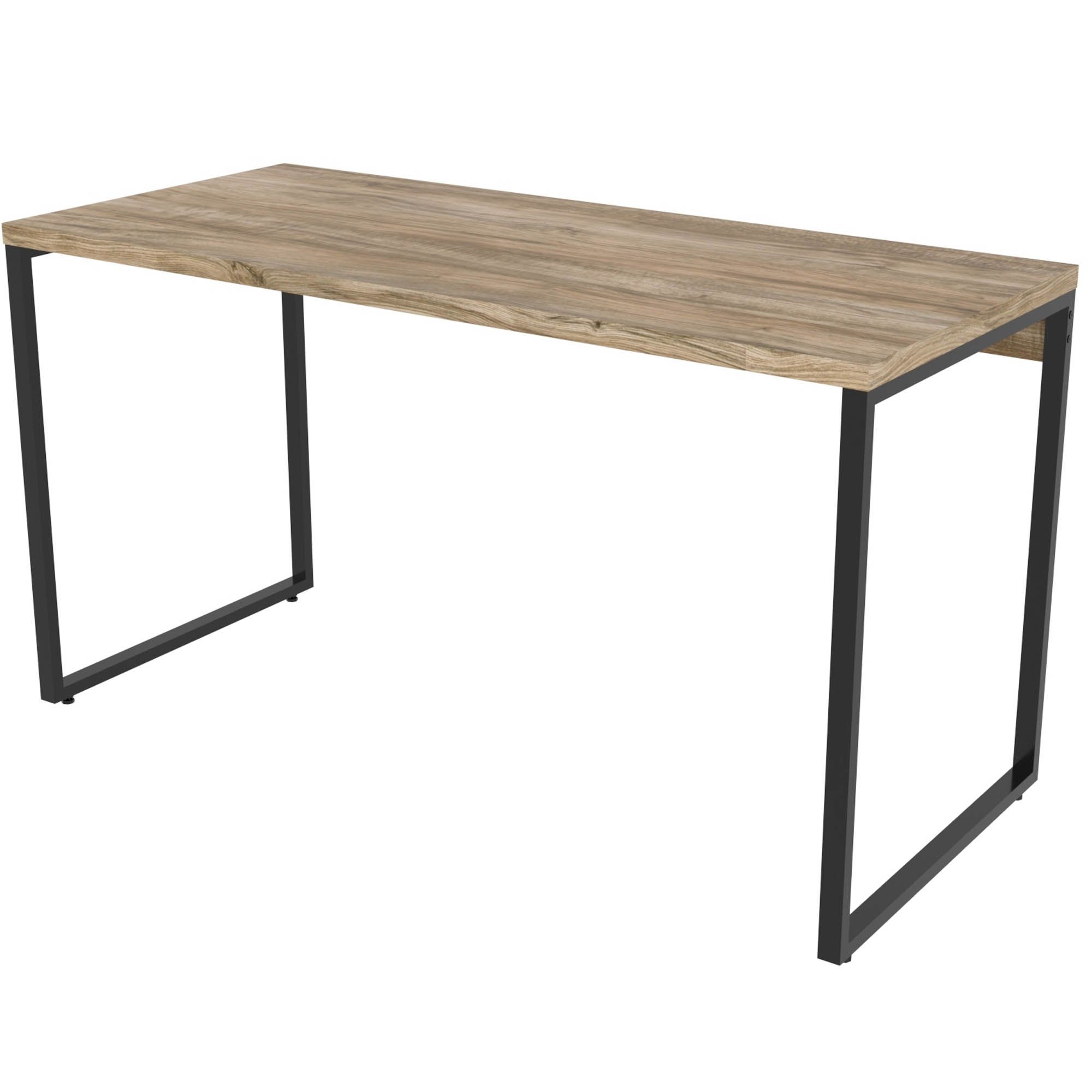 Mesa Para Escritório Home Office Estilo Industrial Form C01 135 cm Carvalho - Lyam Decor