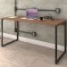 Mesa Para Escritório Home Office Estilo Industrial Form C01 150 cm Nogal - Lyam Decor