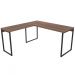 Mesa Para Escritório Home Office Estilo Industrial em L Form C01 150x150cm Nogal - Lyam Decor