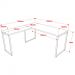 Mesa Para Escritório Home Office Estilo Industrial em L Form C01 150x150cm Nogal - Lyam Decor