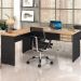 Mesa Para Escritório Home Office em L Diretor W30 C01 160x160cm Carvalho com Preto Onix - Lyam Decor