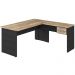 Mesa Para Escritório Home Office em L Diretor W30 C01 160x160cm Carvalho com Preto Onix - Lyam Decor