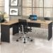 Mesa Para Escritório Home Office em L Diretor W30 C01 180x160cm Carvalho com Preto Onix - Lyam Decor