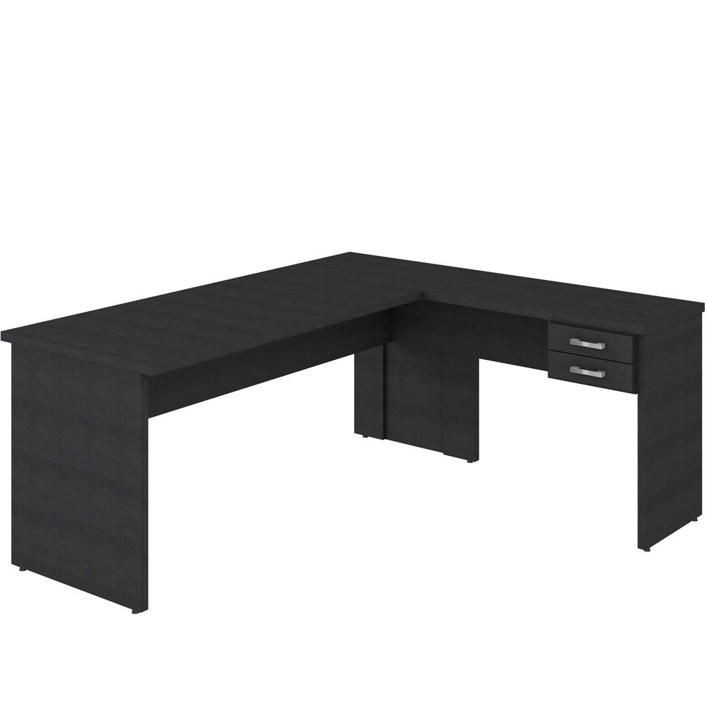 Mesa Para Escritório Home Office em L Diretor W30 C01 180x160cm Preto Onix - Lyam Decor