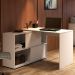 Mesa Para Escritório com Porta de Correr Escrivaninha Home Office Mingle A02 Branco - Lyam Decor