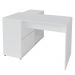 Mesa Para Escritório com Porta de Correr Escrivaninha Home Office Mingle A02 Branco - Lyam Decor