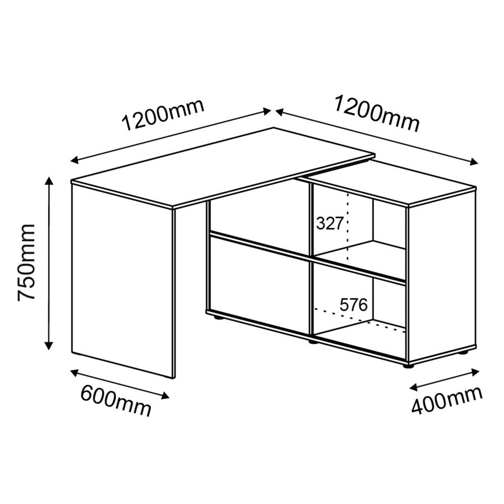 Mesa Para Escritório com Porta de Correr Escrivaninha Home Office Mingle A02 Branco - Lyam Decor
