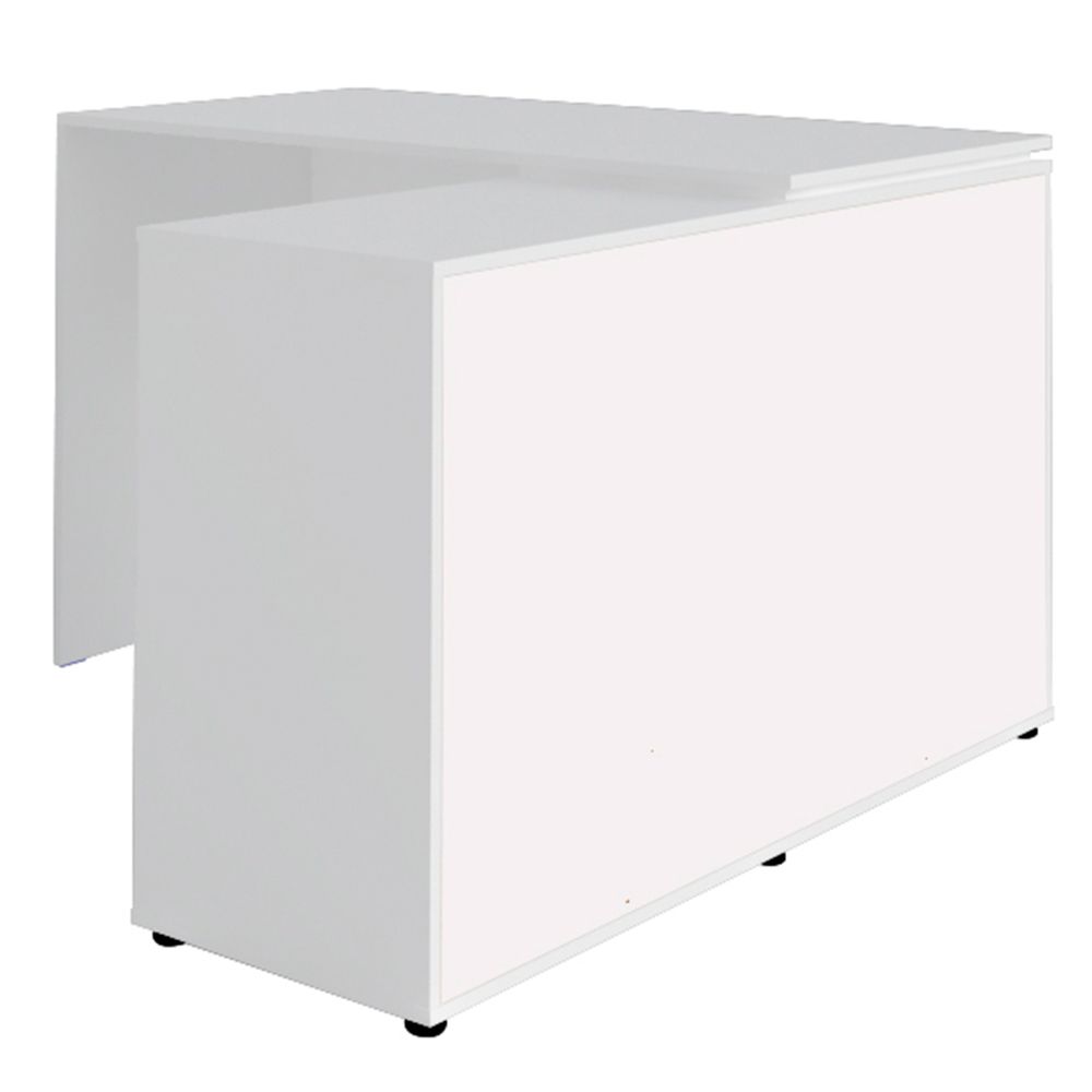 Mesa Para Escritório com Porta de Correr Escrivaninha Home Office Mingle A02 Branco - Lyam Decor