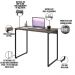 Mesa Para Escritório e Home Office Industrial Aspen 90 cm C01 Carvalho Dark - Lyam Decor