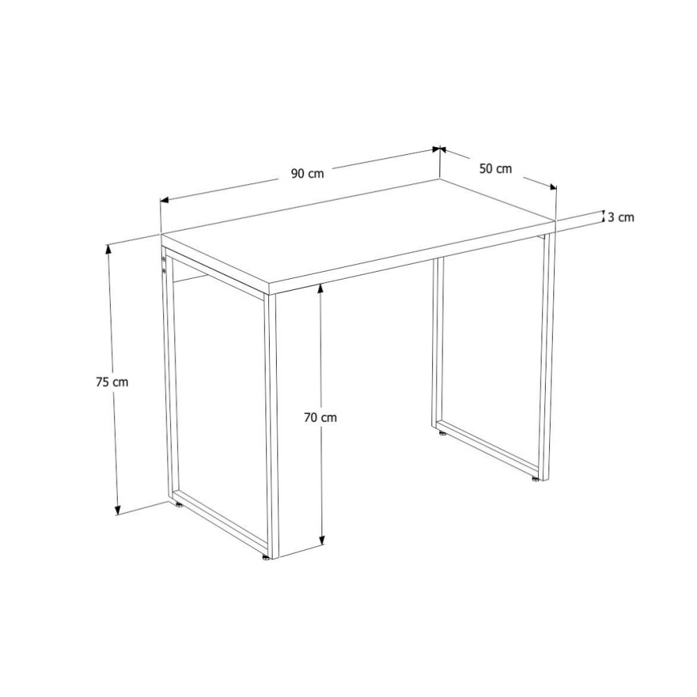 Mesa Para Escritório e Home Office Industrial Aspen 90 cm C01 Nogal - Lyam Decor