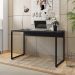 Mesa Para Escritório e Home Office Industrial Soft F01 Preto Fosco - Lyam Decor