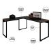 Mesa Para Escritório e Home Office Industrial em L Soft 150 cm F01 Preto Fosco - Lyam Decor