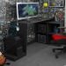Mesa Para PC Gamer Dark BMG-03 com Cadeira Gamer BC3 ThunderX3 Camuflado Cinza - Lyam Decor