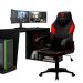 Mesa Para PC Gamer Dark BMG-03 com Cadeira Gamer EC1 ThunderX3 Preto Vermelho - Lyam Decor