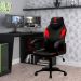 Mesa Para PC Gamer Dark BMG-03 com Cadeira Gamer EC1 ThunderX3 Preto Vermelho - Lyam Decor