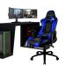 Mesa Para PC Gamer Dark BMG-03 com Cadeira Gamer TGC12 ThunderX3 Preto Azul - Lyam Decor
