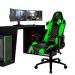 Mesa Para PC Gamer Dark BMG-03 com Cadeira Gamer TGC12 ThunderX3 Preto Verde - Lyam Decor