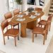 Mesa Para Sala de Jantar Ourense com 06 Cadeiras Sala de Jantar Dara L02 Couríssimo Camel - Lyam Decor
