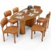Mesa Para Sala de Jantar Ourense com 06 Cadeiras Sala de Jantar Dara L02 Couríssimo Whisky - Lyam Decor