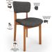 Mesa Para Sala de Jantar Ourense com 06 Cadeiras Sala de Jantar Dara L02 Linho Cinza Escuro - Lyam Decor