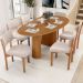 Mesa Para Sala de Jantar Ourense com 06 Cadeiras Sala de Jantar Dara L02 Suede Bege - Lyam Decor
