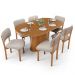 Mesa Para Sala de Jantar Valência com 06 Cadeiras Sala de Jantar Dara L02 Bouclê Creme - Lyam Decor