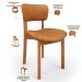 Mesa Para Sala de Jantar Valência com 06 Cadeiras Sala de Jantar Dara L02 Couríssimo Canela - Lyam Decor