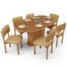 Mesa Para Sala de Jantar Valência com 06 Cadeiras Sala de Jantar Dara L02 Couríssimo Fendi - Lyam Decor