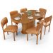 Mesa Para Sala de Jantar Valência com 06 Cadeiras Sala de Jantar Dara L02 Couríssimo Whisky - Lyam Decor