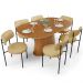 Mesa Para Sala de Jantar Valência com 06 Cadeiras Sala de Jantar Louise L02 Couríssimo Fendi - Lyam Decor