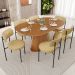 Mesa Para Sala de Jantar Valência com 06 Cadeiras Sala de Jantar Louise L02 Couríssimo Fendi - Lyam Decor