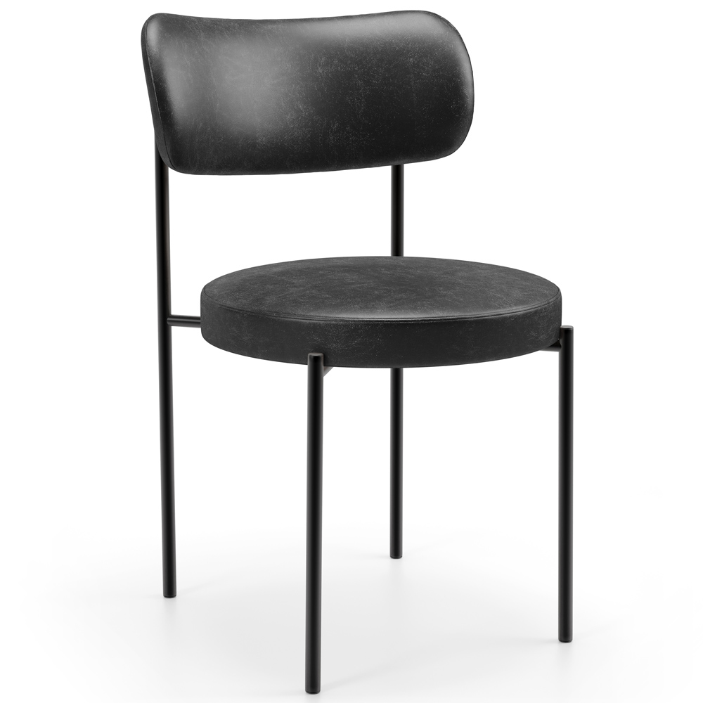 Mesa Para Sala de Jantar Valência com 06 Cadeiras Sala de Jantar Louise L02 Couríssimo Preto - Lyam Decor