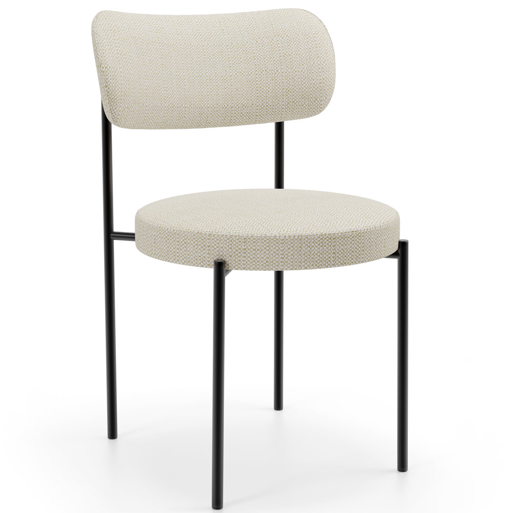 Mesa Para Sala de Jantar Valência com 06 Cadeiras Sala de Jantar Louise L02 Linho Champagne - Lyam Decor
