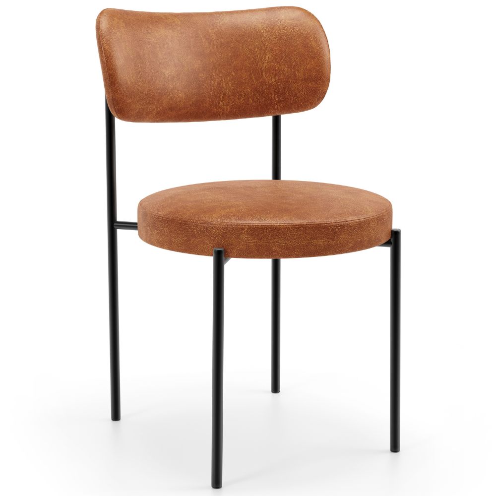 Mesa Valência com 06 Cadeiras Para Sala de Jantar Louise L02 Couríssimo Camel - Lyam Decor