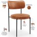 Mesa Valência com 06 Cadeiras Para Sala de Jantar Louise L02 Couríssimo Camel - Lyam Decor