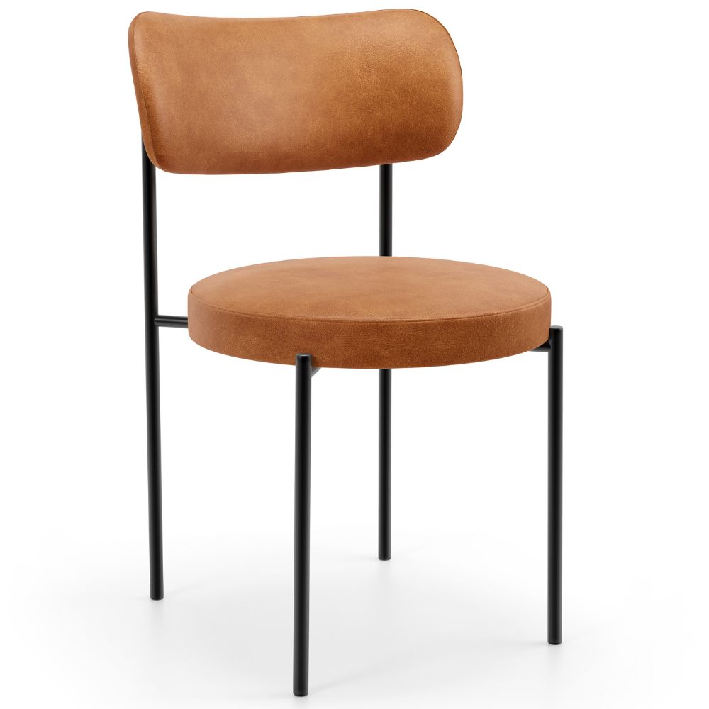 Mesa Valência com 06 Cadeiras Para Sala de Jantar Louise L02 Couríssimo Canela - Lyam Decor