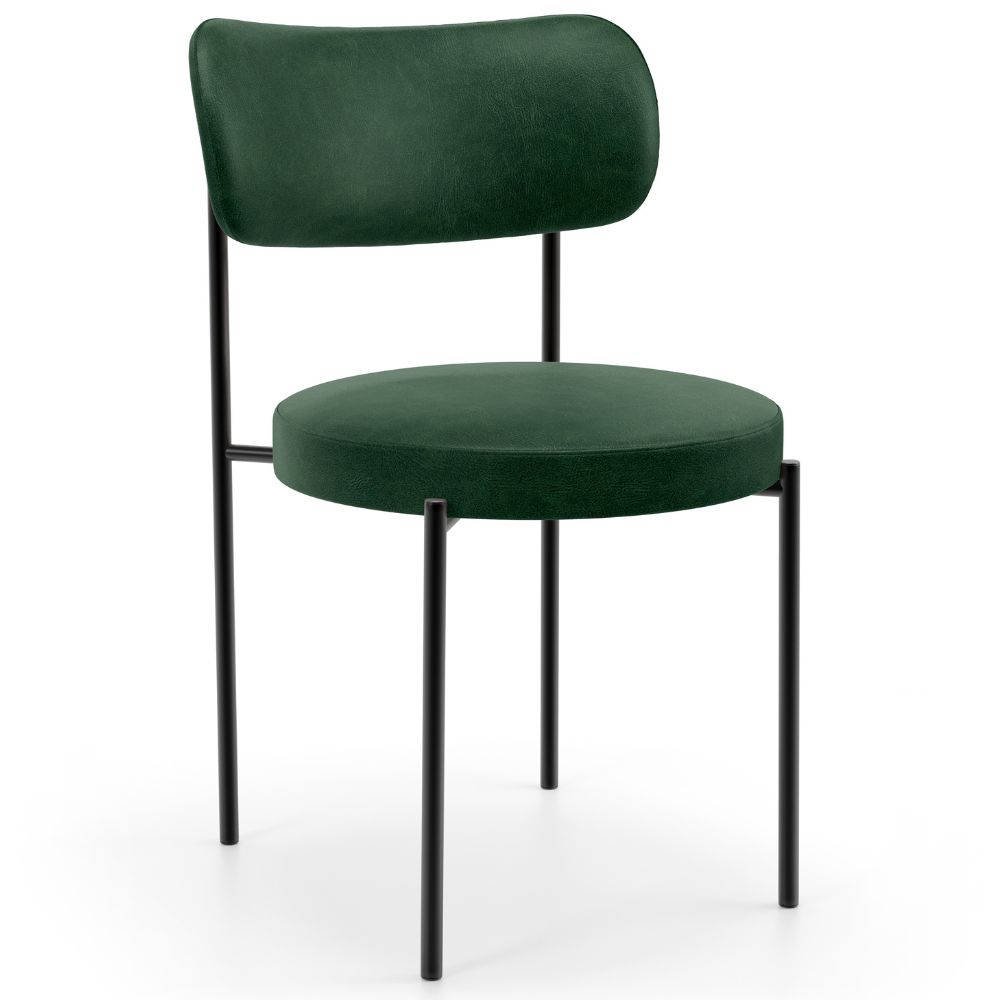 Mesa Valência com 06 Cadeiras Para Sala de Jantar Louise L02 Couríssimo Verde - Lyam Decor