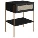 Mesa de Cabeceira 01 Gaveta com Telinha Industrial Indy A03 Nero Dourado - Lyam Decor