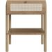 Mesa de Cabeceira 01 Gaveta com Telinha Pés Madeira Moss A03 Hanover Roble - Lyam Decor