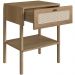 Mesa de Cabeceira 01 Gaveta com Telinha Pés Madeira Moss A03 Hanover Roble - Lyam Decor