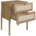 Mesa de Cabeceira 02 Gavetas com Telinha Pés Madeira Moss A03 Hanover Roble - Lyam Decor