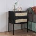 Mesa de Cabeceira 02 Gavetas com Telinha Pés Madeira Moss A03 Nero Preto - Lyam Decor