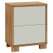 Mesa de Cabeceira 2 Gavetas 54cm Click D03 Freijó Off White - Lyam Decor