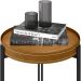 Mesa de Canto Para Sala de Estar Industrial Sintético Caramelo Nord L05 Nature Preto - Lyam Decor