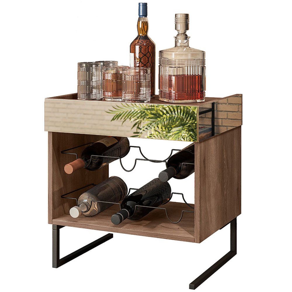 Mesa de Centro Decorativa Espelhada com Adega Industrial D01 Design Demolição - Lyam Decor