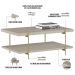 Mesa de Centro Decorativo Para Sala de Estar Industrial Moric L05 Off White Dourado - Lyam Decor