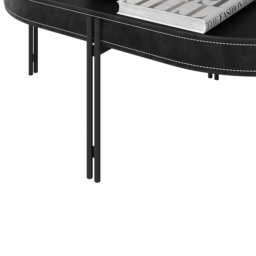 Mesa de Centro Decorativo Para Sala de Estar Industrial Nord L05 Preto - Lyam Decor